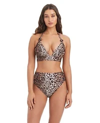 Bar Iii Womens Feline Fine Banded Sweetheart Halter Bra High Leg High Rise Swim Bottoms Macys Exclusive