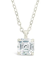 Sterling Forever Asscher Prong Set Pendant
