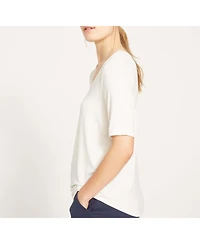 Universal Standard Plus Lily Liquid Jersey V-Neck Stovepipe Tee