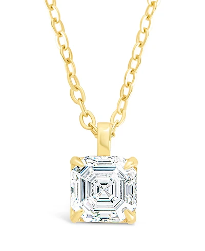 Sterling Forever Asscher Prong Set Pendant