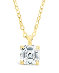 Sterling Forever Asscher Prong Set Pendant