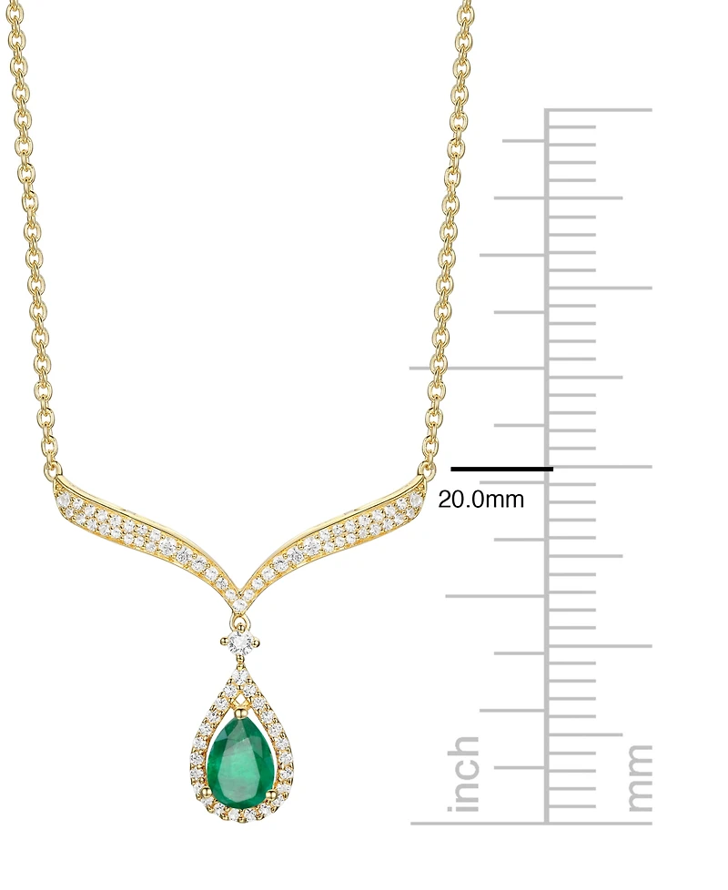 Macy's Sapphire (7/8 ct. t.w.) And Diamond (1/3 Necklace 14k White Gold (Also Available Emerald & Ruby)