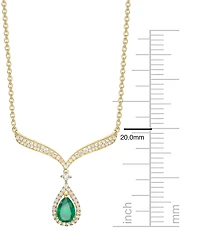 Macy's Sapphire (7/8 ct. t.w.) And Diamond (1/3 Necklace 14k White Gold (Also Available Emerald & Ruby)