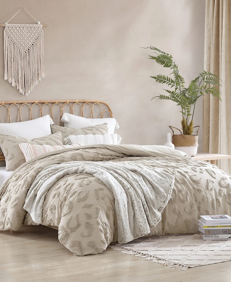 Peri Home Chenille Leopard 3 Pc. Duvet Cover Set, King