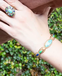 Barse Concho Colorful Golden Cuff Bracelet