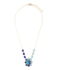 Barse Duality Blue Lapis and Turquoise Golden Pendant Necklace