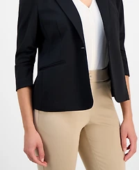 Anne Klein Essentials Petite Ponte-Knit Scrunch-Sleeve Blazer