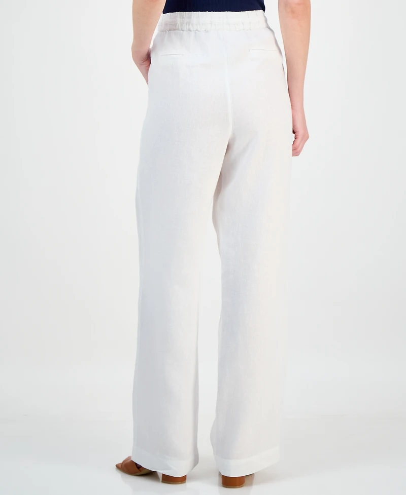 Charter Club Women's 100% Linen Drawstring Pants, Created for Macy's