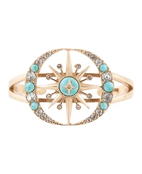 Barse Celestial Blue Turquoise Golden Cuff Bracelet