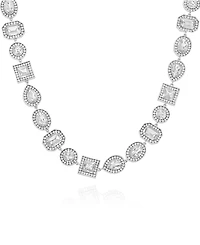 Guess Rhinestone Silver-Tone Statement Necklace