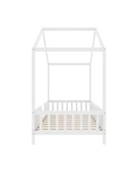 Streamdale Furniture Montessori Floor Bed with Canopy, Twin Frame for Kids