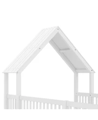 Streamdale Furniture Full Size House Floor Bed with Door & Guardrails