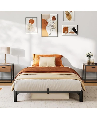 gaomon Twin Size 6 Inch Metal Bed Frame, No Screws Needed, No Box Spring, 800 Lbs Capacity, Tool-Free Assembly