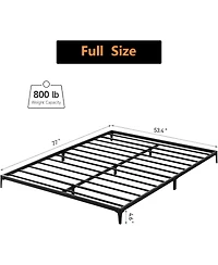 gaomon Full Size Bed Frame 6 Inch Metal Platform Heavy Duty Low Bed Frame Sturdy Metal Slats Matte Black