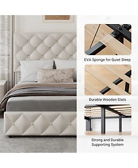 gaomon Easy Assembly King Bed Frame Space Saving, for Living Room, Guest Room