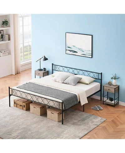 gaomon Modern Bed Frame, Metal Platform with Headboard and Footboard