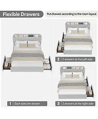 gaomon Twin Bed Frame with Storage Headboard