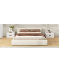 Streamdale Furniture Queen Faux Leather Birch Engineered Wood Minimalist Design, Durable Frame, No Box Spring Required Bed