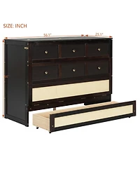 Streamdale Furniture Full Murphy Bed with Large Drawers, Gray