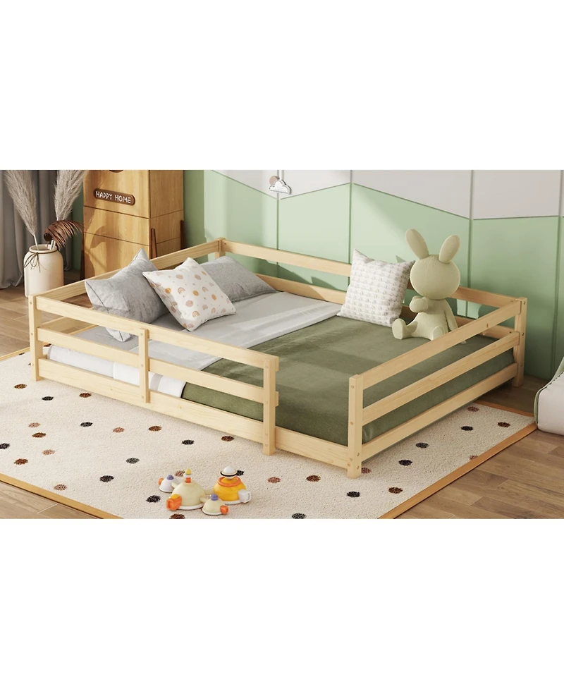 Streamdale Furniture Montessori Floor Bed with Fence