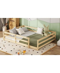 Streamdale Furniture Montessori Floor Bed with Fence