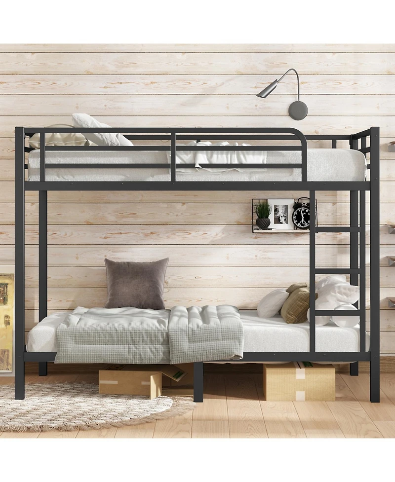 Streamdale Furniture Metal Twin Xl over Twin Xl Bunk Bed - Black