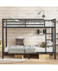 Streamdale Furniture Metal Twin Xl over Twin Xl Bunk Bed - Black