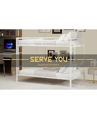 Streamdale Furniture Multi-Functional Square Tube Iron Bunk Bed - Queen Size