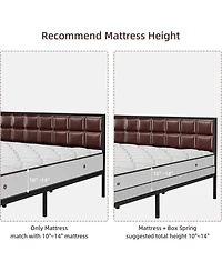 Gaomon + Size (Queen/King/Twin) + Metal + Headboard & Footboard + Platform Bed Frame