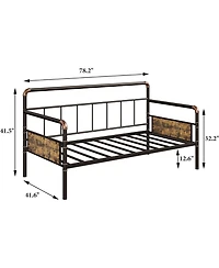 gaomon Twin Size Metal Daybed Frame, Sofa Bed Platform, Strong Support