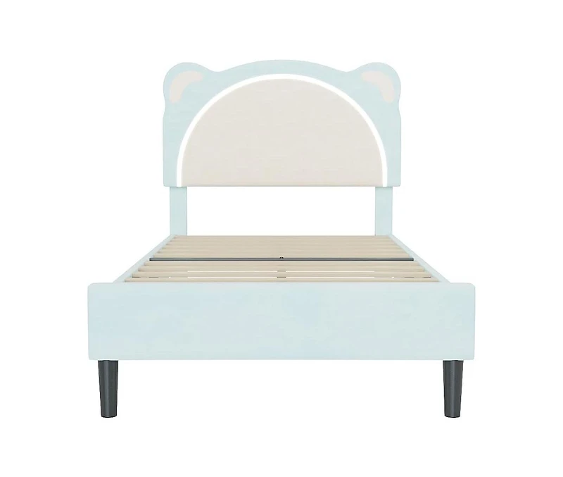 gaomon Twin Xl Kids Upholstered Platform Bed Frame with Adjustable Headboard