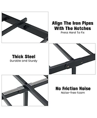 gaomon Queen Size Headboard, Steel Slats, Storage, White 14 Inch Metal Platform Bed Frame