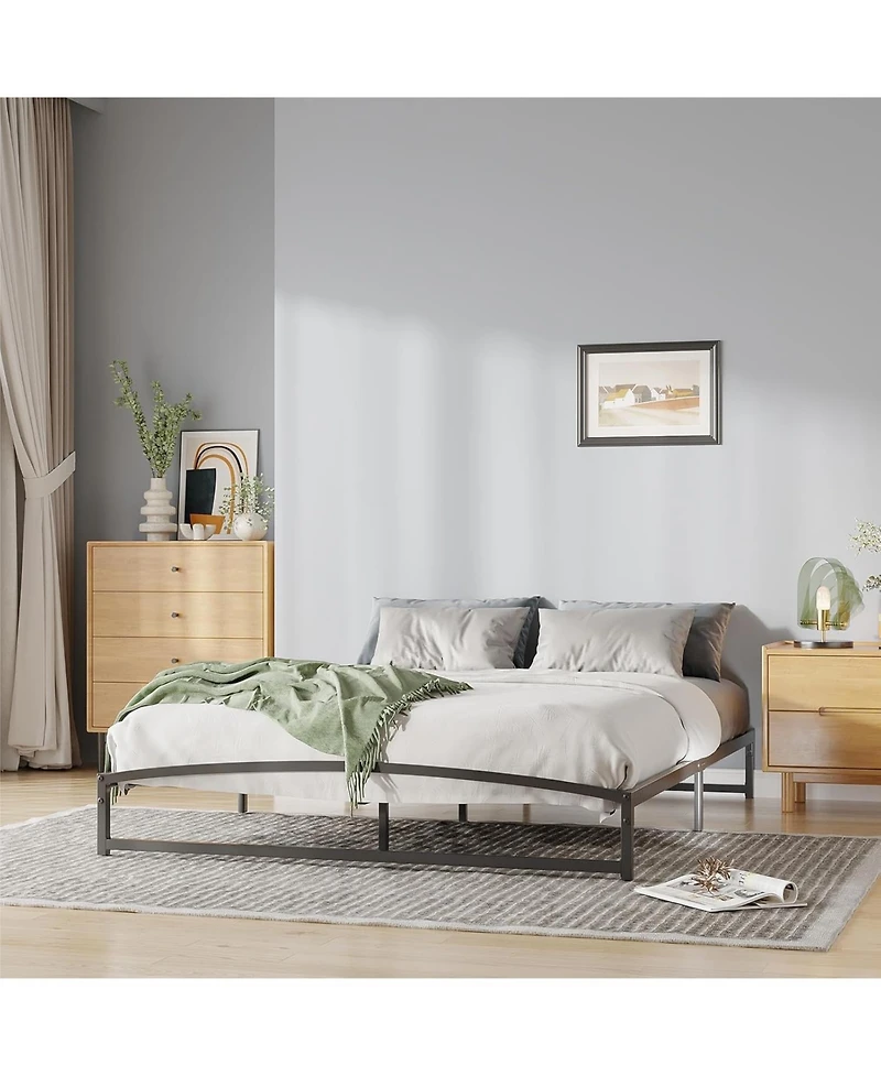 gaomon Queen Size 6 Inch Metal Platform Bed Frame Heavy Duty Slats Underbed Storage Noise-Free Non-Slip