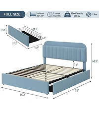 gaomon Full Bed Frame with Storage Headboard