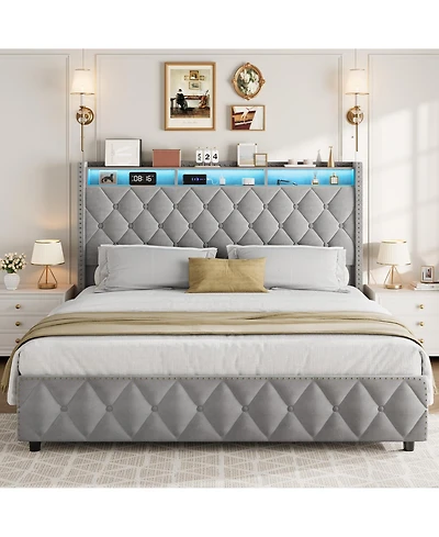 Gaomon Queen Bed Frame with 50.8" Tall Headboard