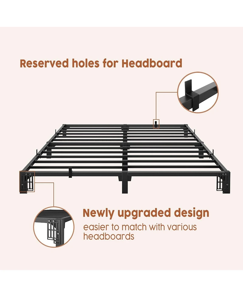 gaomon 8 Inch Queen Bed Frame, Heavy Duty Metal Platform Bed Frame with Durable Iron Slat Support and Legs
