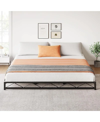 gaomon 6-Inch Metal Platform Bed Frame,Steel Slat Support,Heavy Duty Noise-Free Platform,No Box Spring Required,Easy Assembly