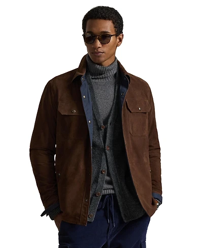 Polo Ralph Lauren Men's Reversible Suede-Taffeta Shirt Jacket