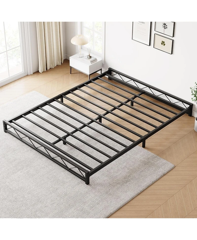 gaomon 6-Inch Metal Platform Bed Frame,Steel Slat Support,Heavy Duty Noise-Free Platform,No Box Spring Required,Easy Assembly