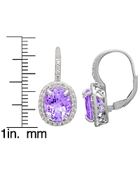 Macy's Amethyst (2.40 ct. t.w.) And White Topaz (0.56 Lever Back Drop Earrings Sterling Silver (Also Available Blue Topaz)