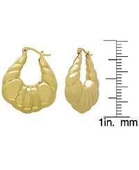 Macy's 14k Gold Plated Brass Shrimp Thick Hoop Earrings