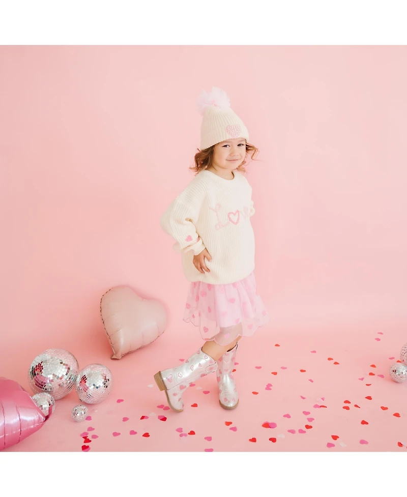 Sweet Wink Big Girls Mini Sequin Hearts Valentine's Day Tutu