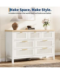 gaomon 7 Drawer Dresser with Textured Fronts, Wide Storage Chest for Bedroom, Living Room, Entryway, Tv Stand
