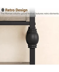 gaomon 52 Inch 3-Drawer Industrial Metal 3-Tier Sofa Table Behind Couch, Hallway Storage Entryway Table