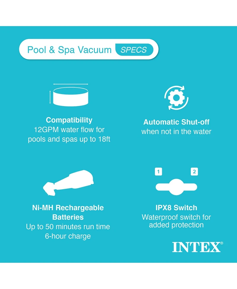Intex Pool & Spa Vacuum ZR100 for PureSpas, Above Ground Pools & Inground Pools