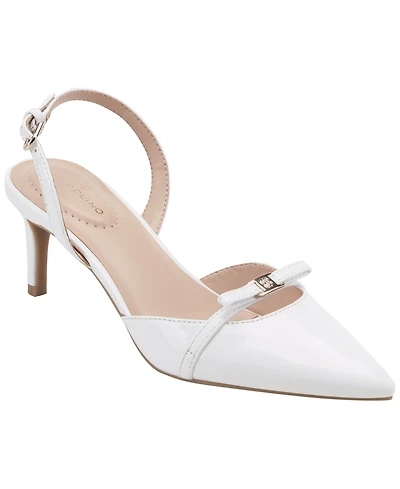 Bandolino Women's Pracen Bow Pointy Toe Slingback Pumps