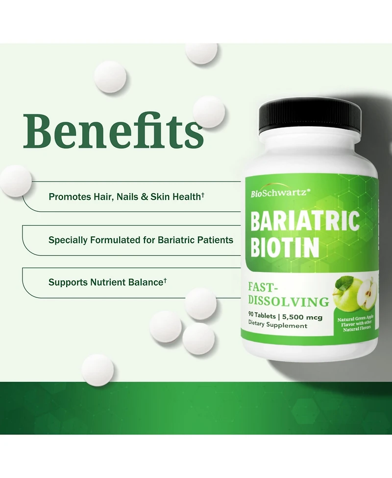 Bioschwartz Bariatric Biotin 90 Day Meltable Tablets, 90ct