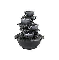 SunJet 10.6" Rock Indoor Water Fountain, Zen Meditation Tabletop Fountain with Led Light & Quiet Pump for Home, Office, Bedroom, Relaxation Decor