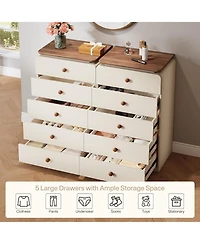 Tribesigns White Storage Cabinet with 5 Drawers, Vertiacl Drawer