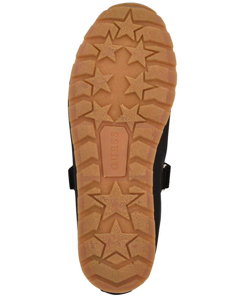 Guess Womens Treece Suede Sporty Mary Jane Flat Sneakers